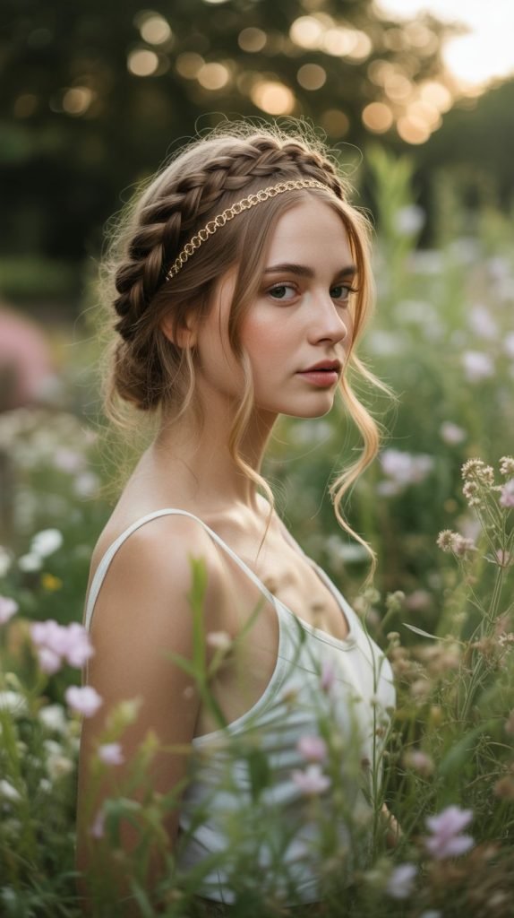 6. Dutch Braid Crown with Wire Headband