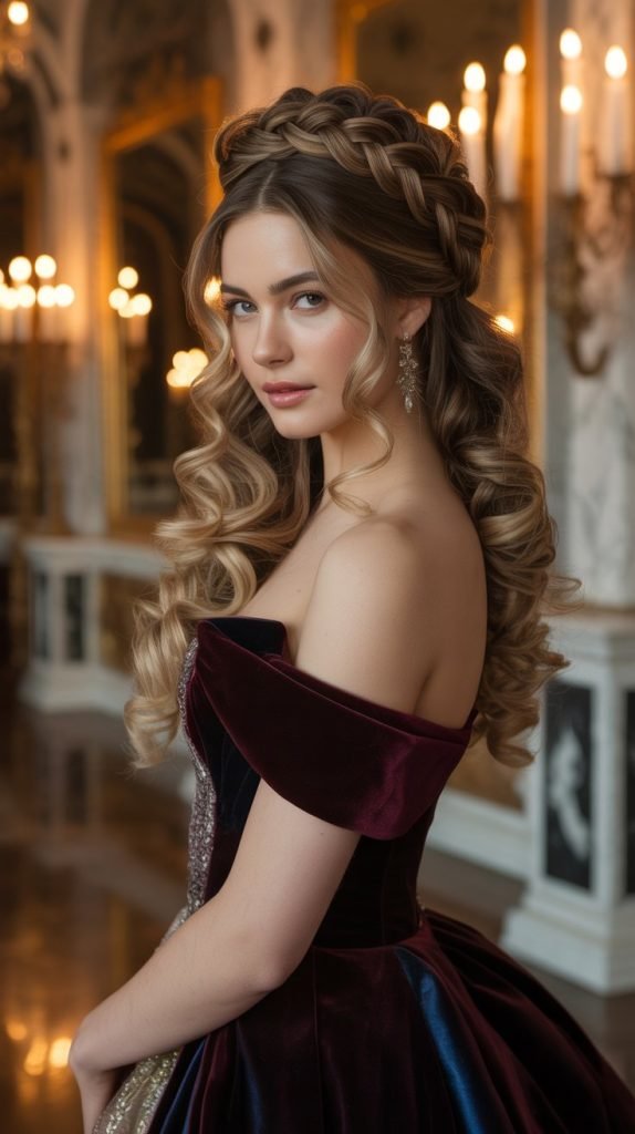 Crown Braid with Loose Curls