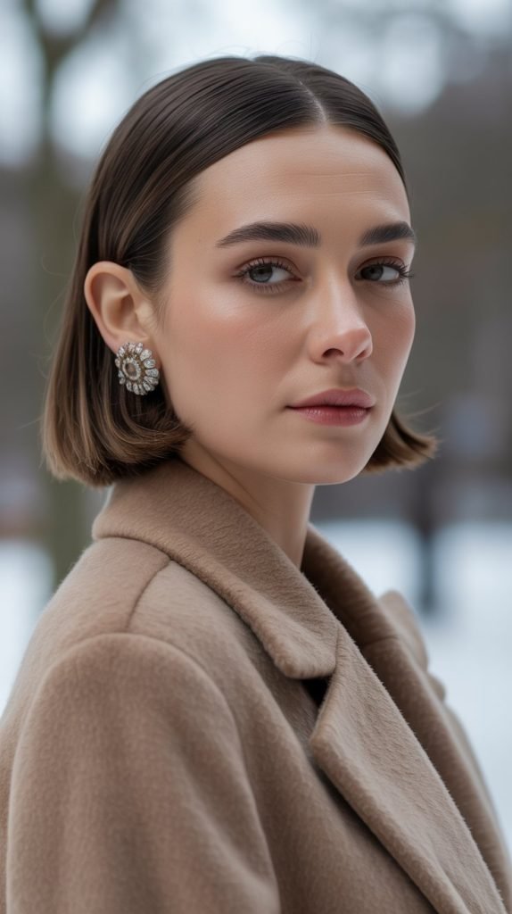  Chin-Length Bob with Tucked Sides