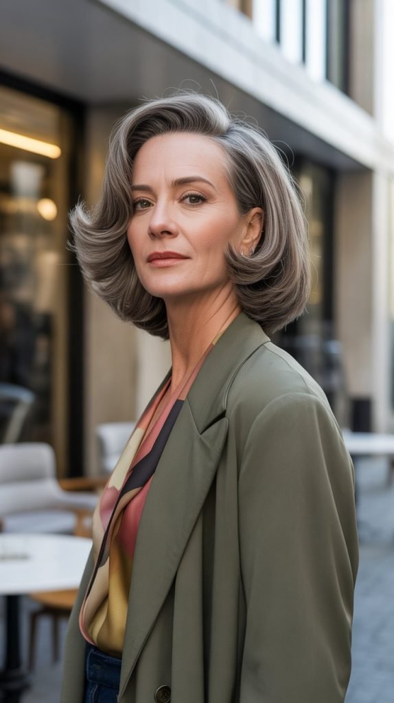 . Layered Midi Cut with Flipped Ends