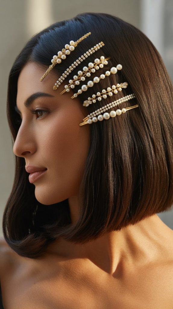 29. Long Bob with Hair Jewelry