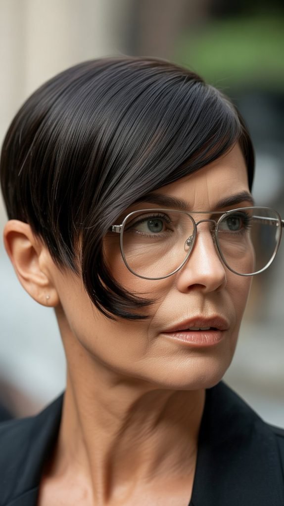 Sleek Pixie with Side Sweep