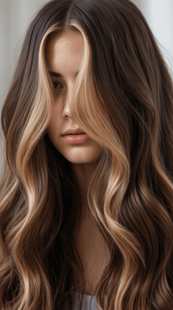 Blonde Highlights on Dark Brown Hair