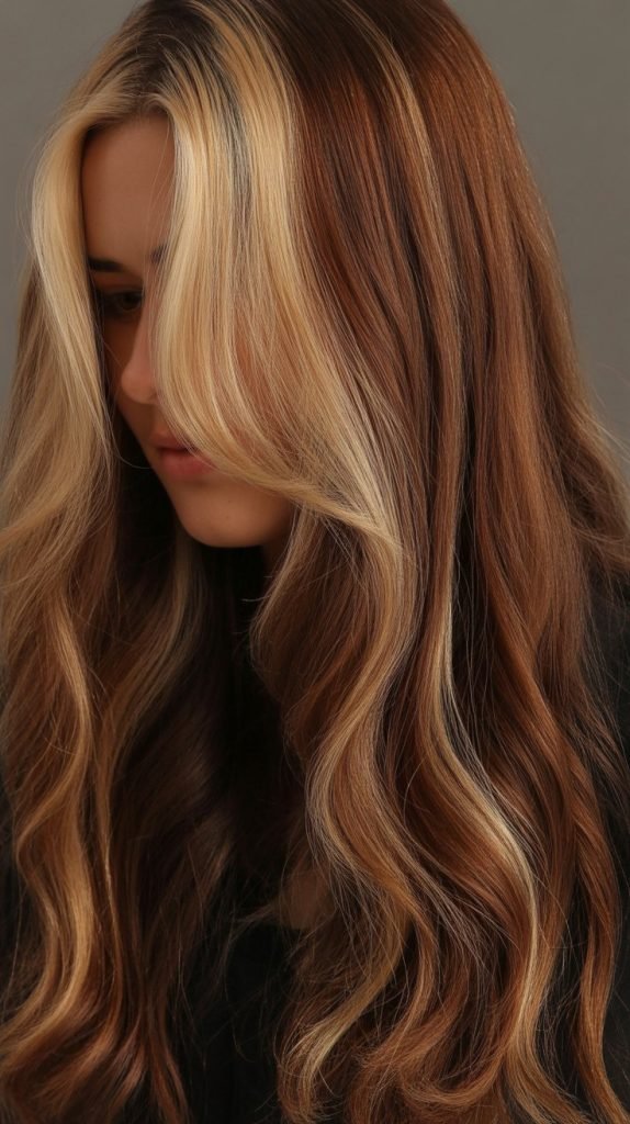 32. Blonde Highlights with Darker Ends