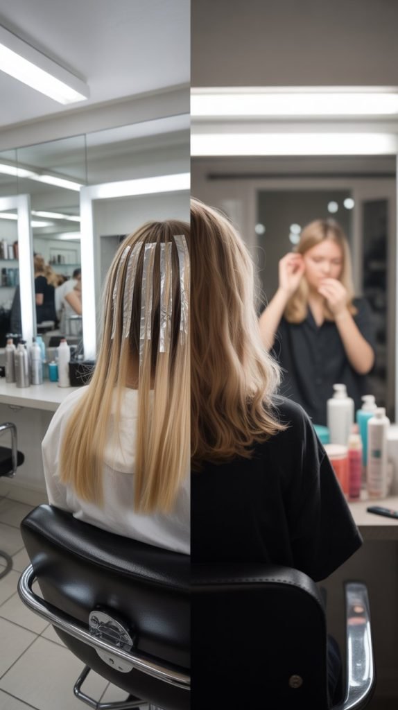 Professional Application vs. DIY Blonde Highlights