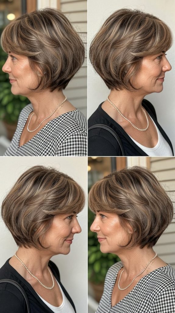 Layered Bob with Balayage Highlights
