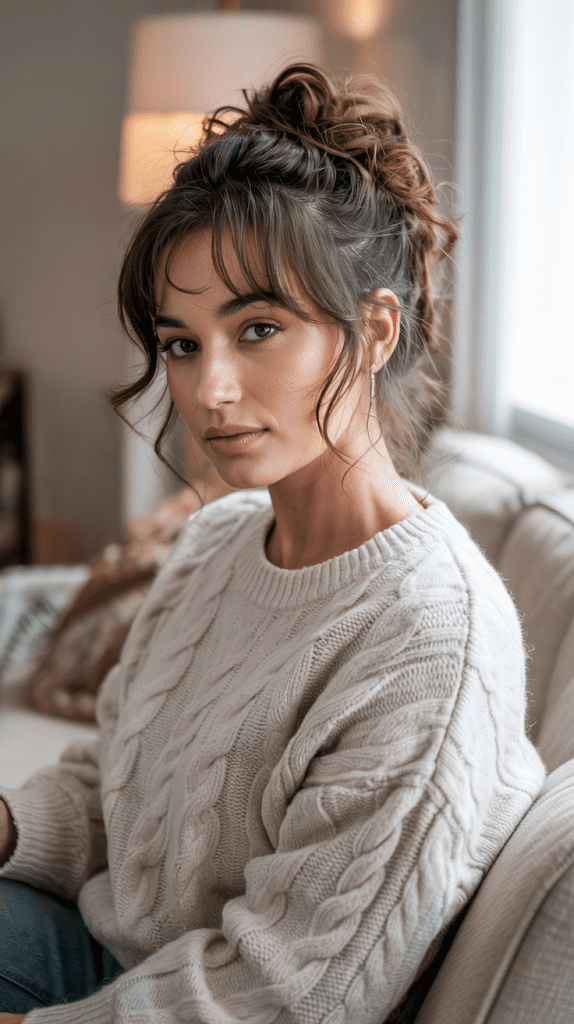 Messy Side Bun with Tendrils