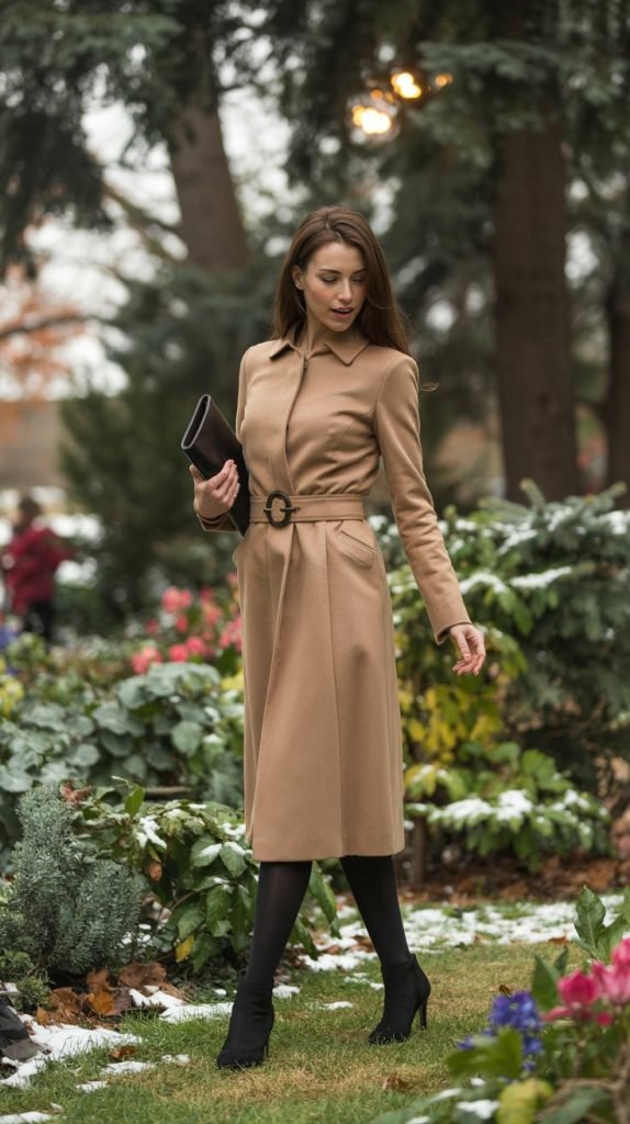 The Belted Wool Coat Dress