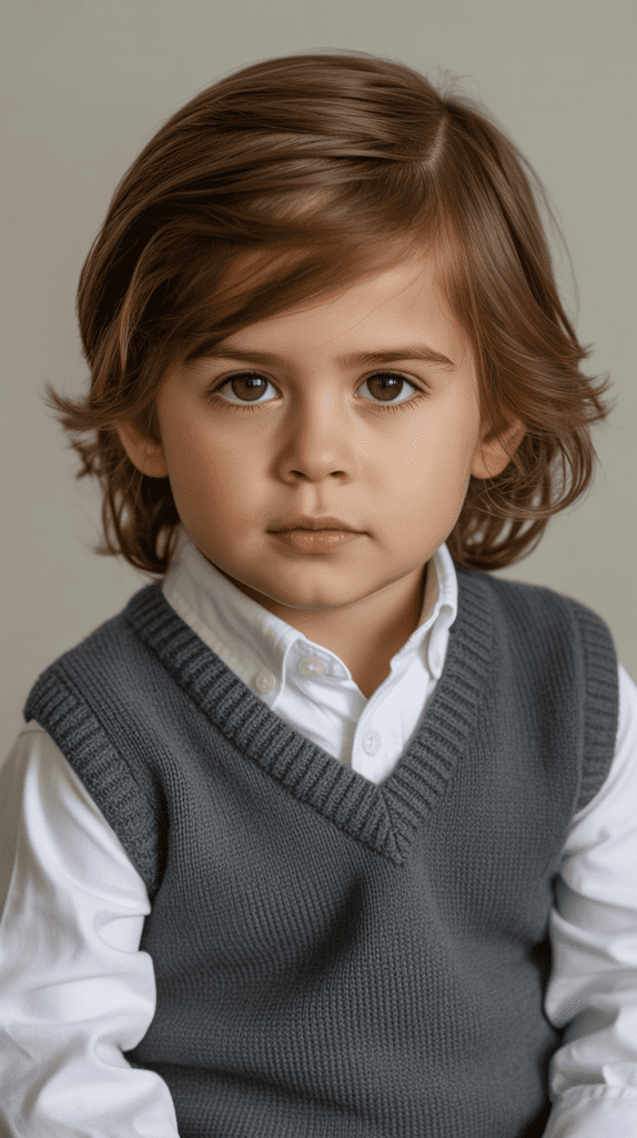  Long Hair with Side Part