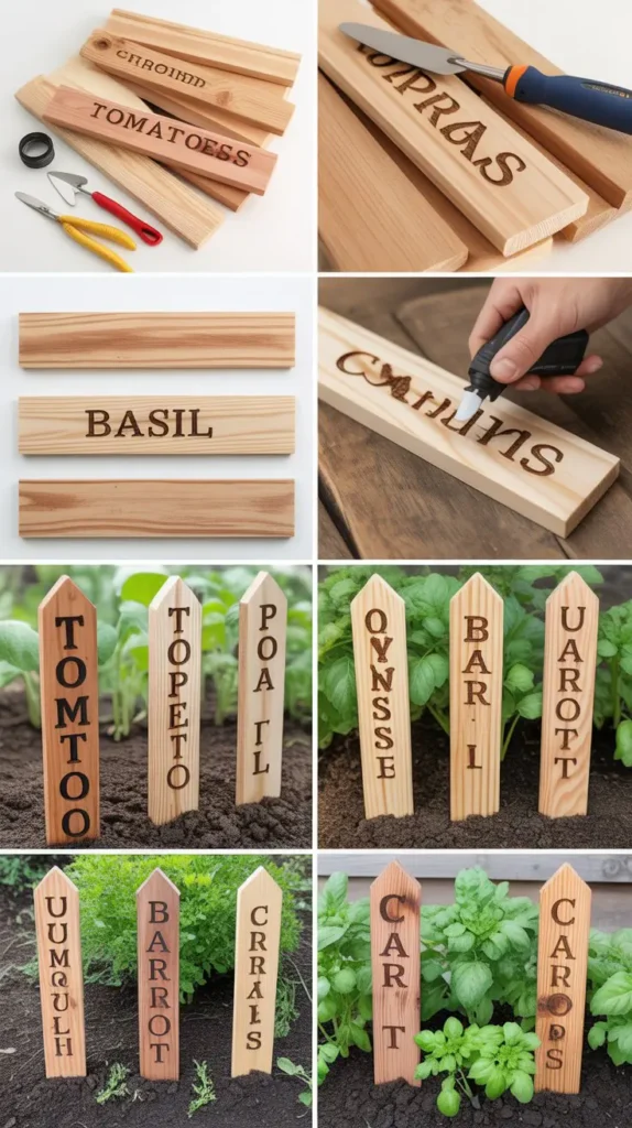 . Wooden Garden Markers