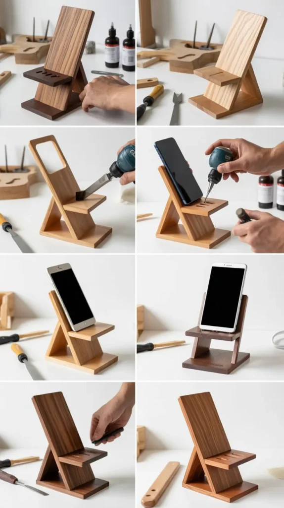 Wooden Phone Stands and Docking Stations