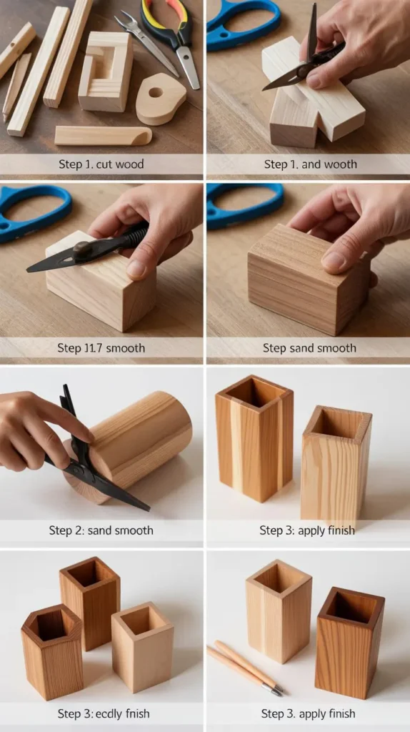 Wooden Pencil Holders