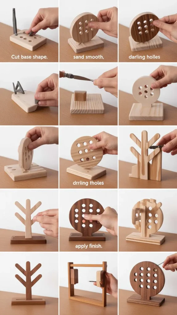 Wooden Earring Holders