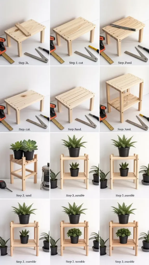 Wooden Plant Stands