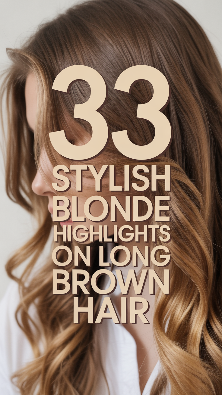 Stylish Blonde Highlights on Long Brown Hair