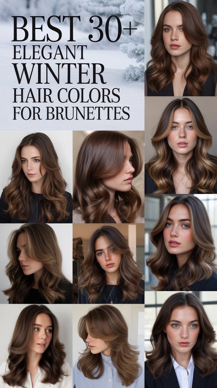 Best 30+ Elegant Winter Hair Colors for Brunettes