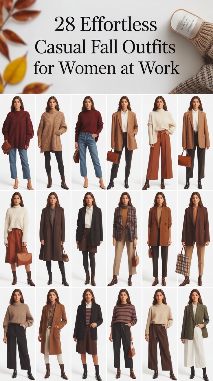 28 Effortless Casual Fall Outfits for Women at Work