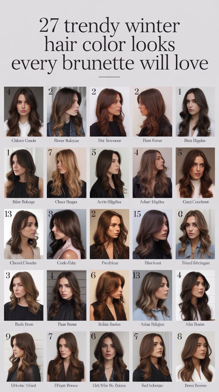 27 Trendy Winter Hair Color Looks Every Brunette Will Love