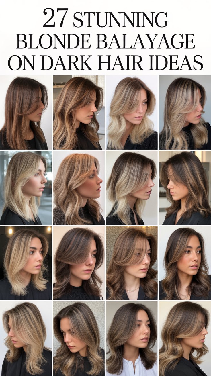 27 Stunning Blonde Balayage on Dark Hair Ideas