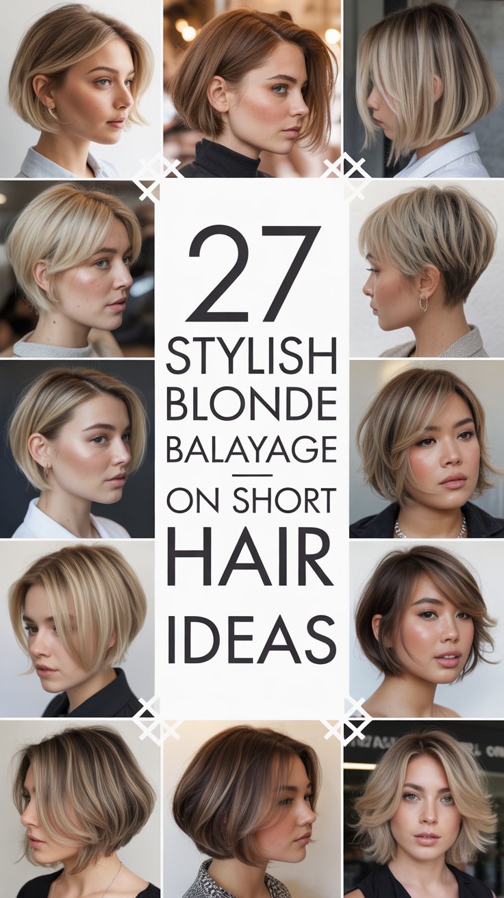 27 Stylish Blonde Balayage on Short Hair Ideas