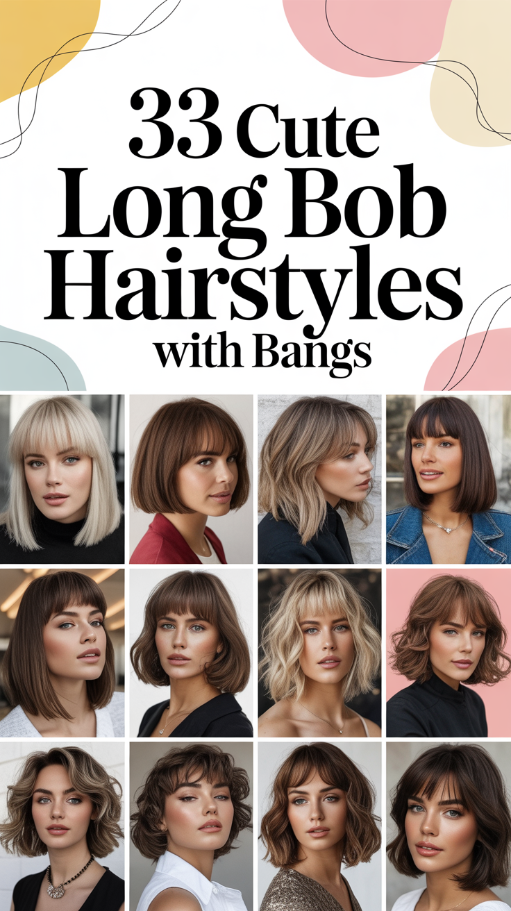 Cute Long Bob Hairstyles with Bangs