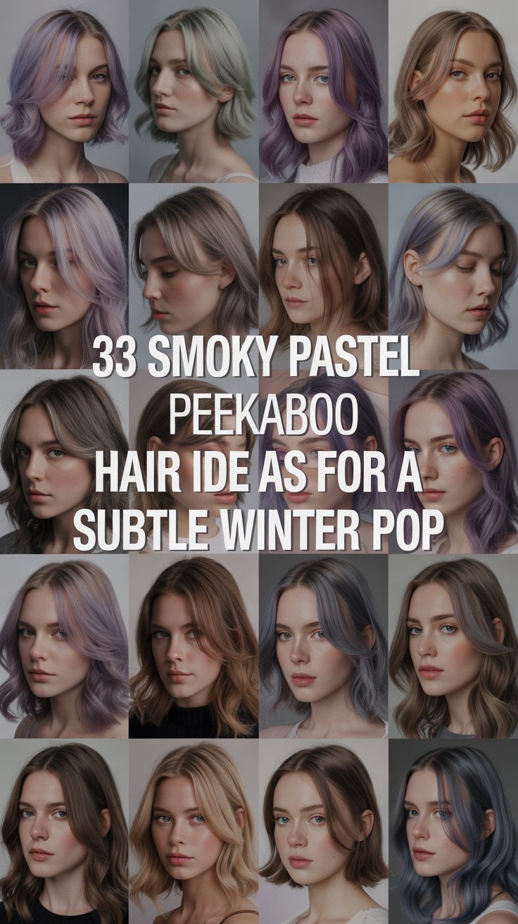 33 Smoky Pastel Peekaboo Hair Ideas for a Subtle Winter Pop