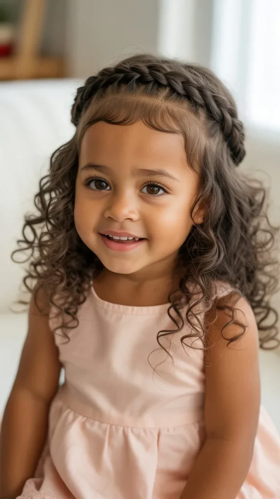 Halo Braid with Loose Curls