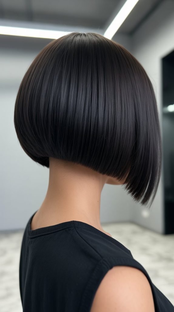 12. Sleek and Straight Stacked Inverted Bob