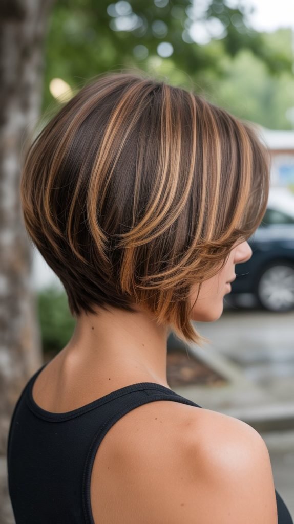 25. Stacked Inverted Bob with Balayage
