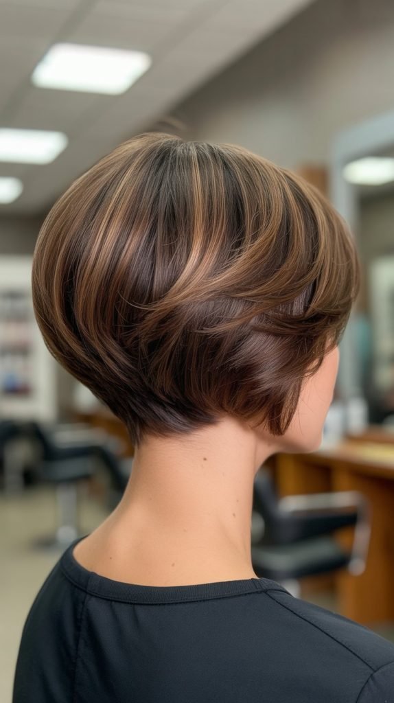 2. Classic Short Stacked Inverted Bob
