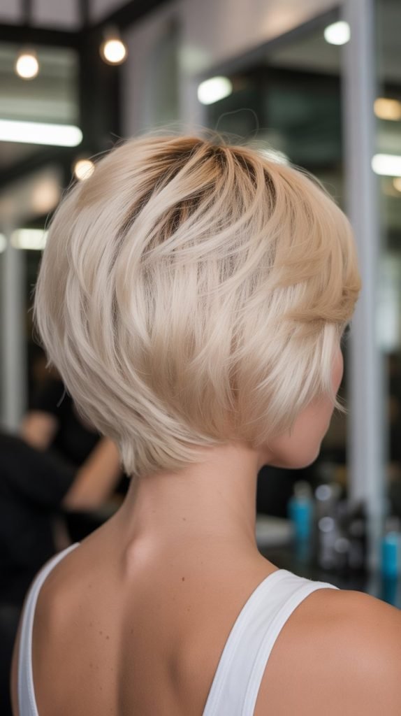 15. Voluminous Crown Stacked Inverted Bob