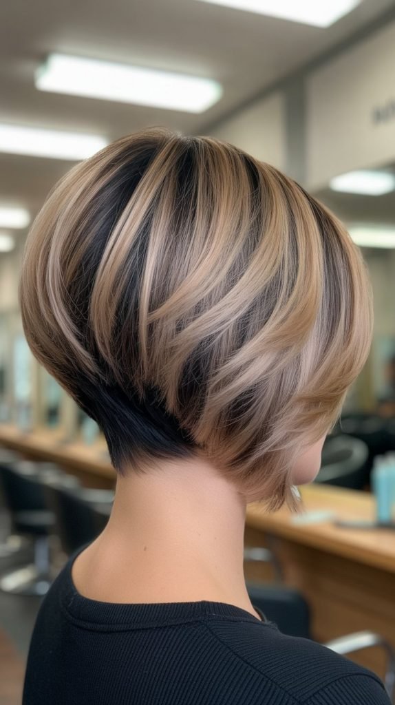 19. Stacked Inverted Bob with Root Shadow
