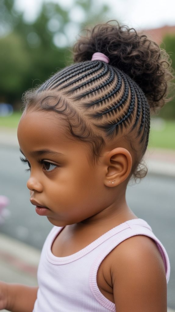 4. Cornrow Ponytail
