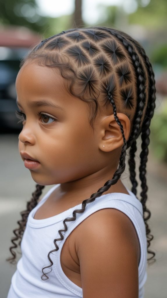 7. Side-Swept Cornrows