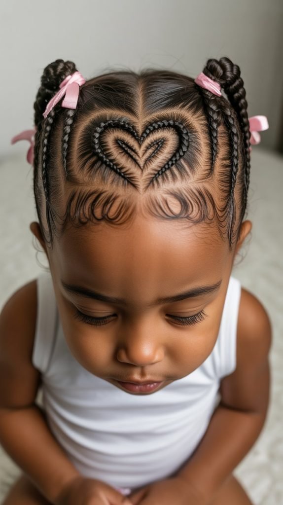 21. Cornrow Heart Design