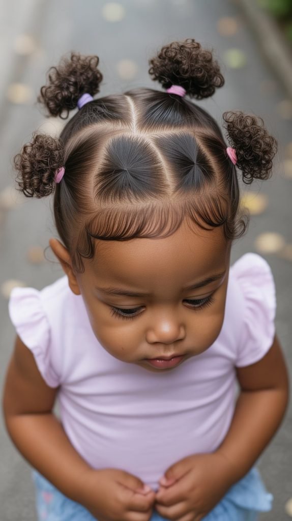 12. Zigzag Parts with Ponytails