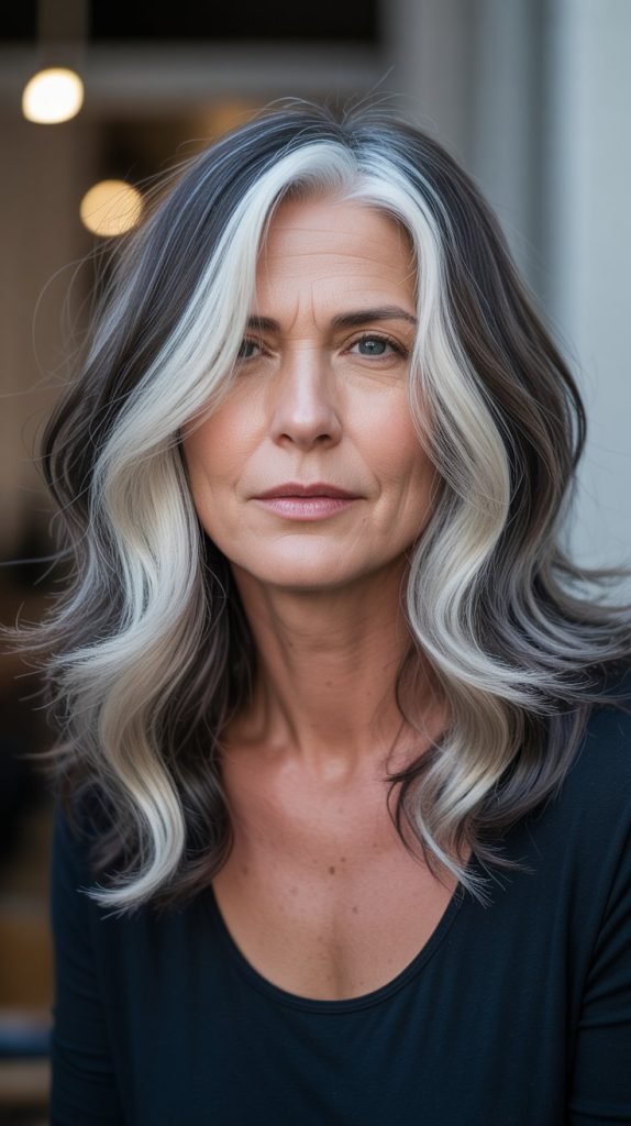 41. Platinum Balayage on Charcoal Base