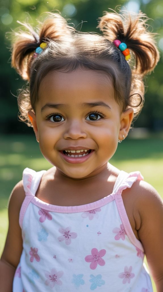 2. Two Ponytails with Beads