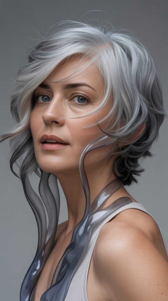 35. Mercury Gray Ribbons Through Silver