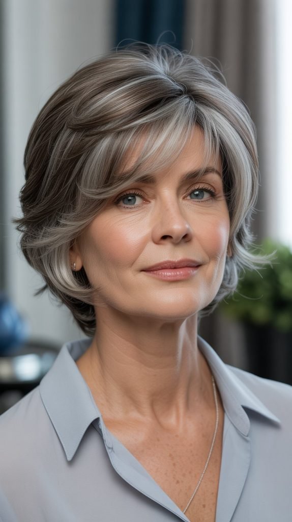 26. Ash Gray Lowlights with Layers