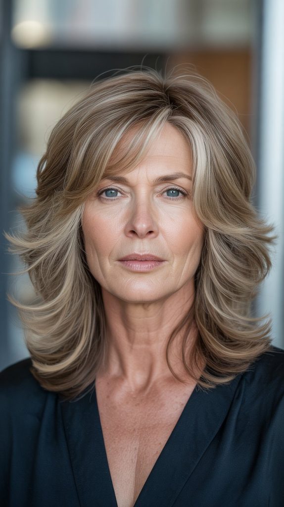 34. Layered Cut with Face-Framing Highlights and Soft Texture