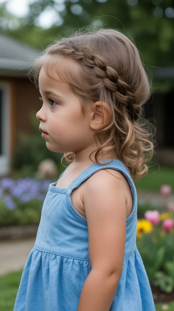 12. Braided Crown with Loose Curls