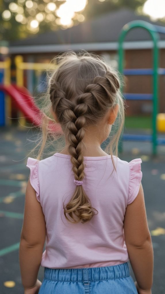 30. Simple Center Braid with Loose Ends