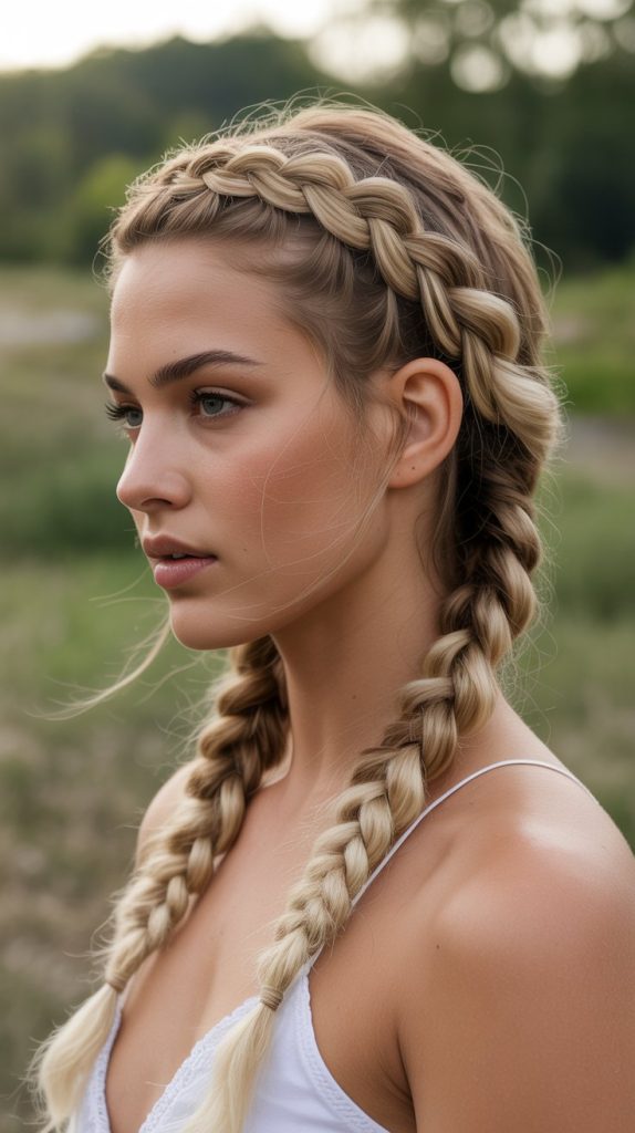 2. Braided Crown Half Up