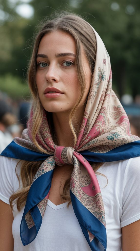 17. Half Up with Scarf