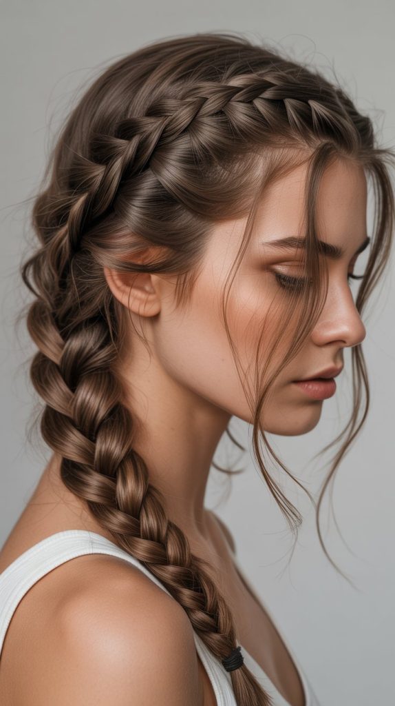 4. Waterfall Braid Half Up