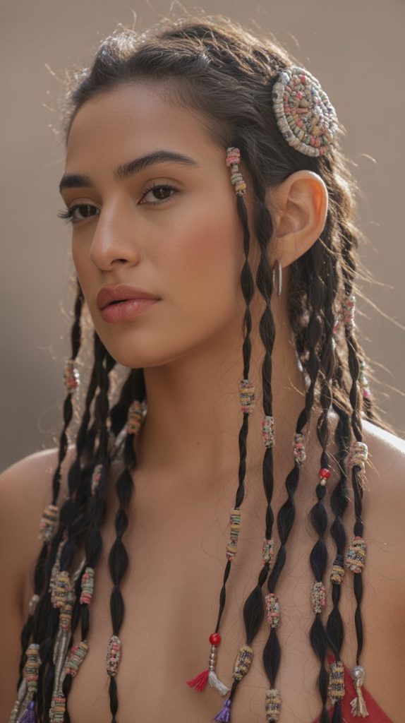 23. Half Up with Beaded Accessories