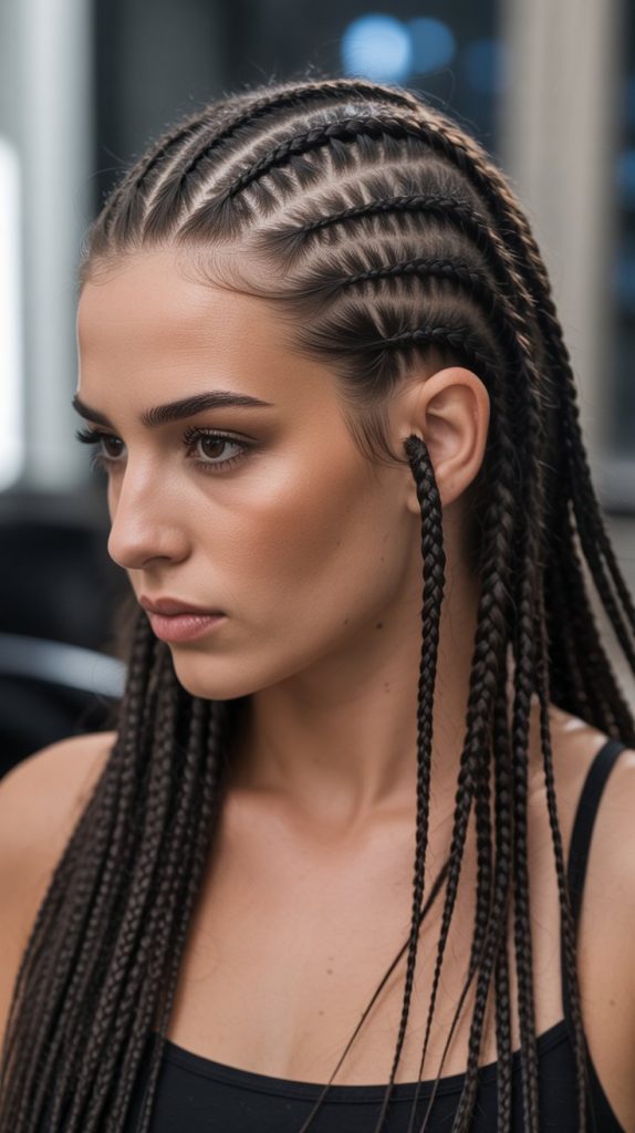 14. Braided Mohawk Half Up