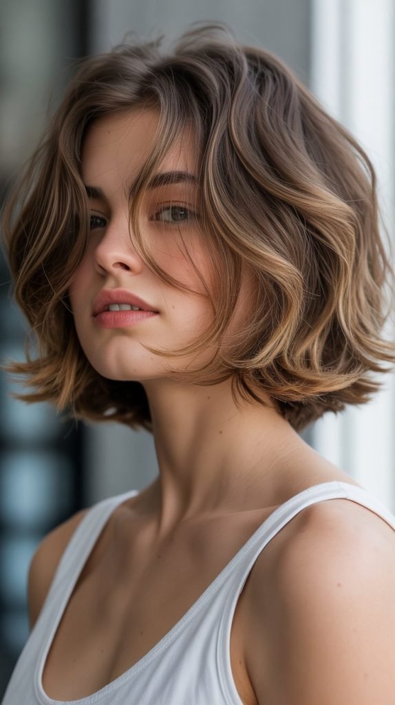 29. Choppy Bob with Swoopy Layers