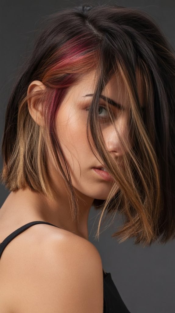 30. Choppy Bob with Peek-a-Boo Highlights